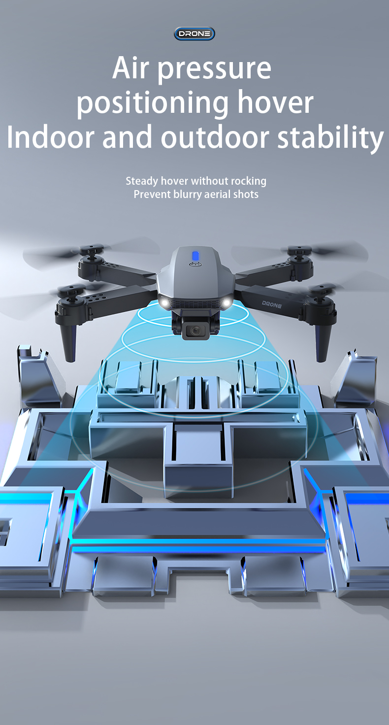 Rc Helicopter Hobby Grade - Drone Lipat E88 dengan Kamera Ganda,