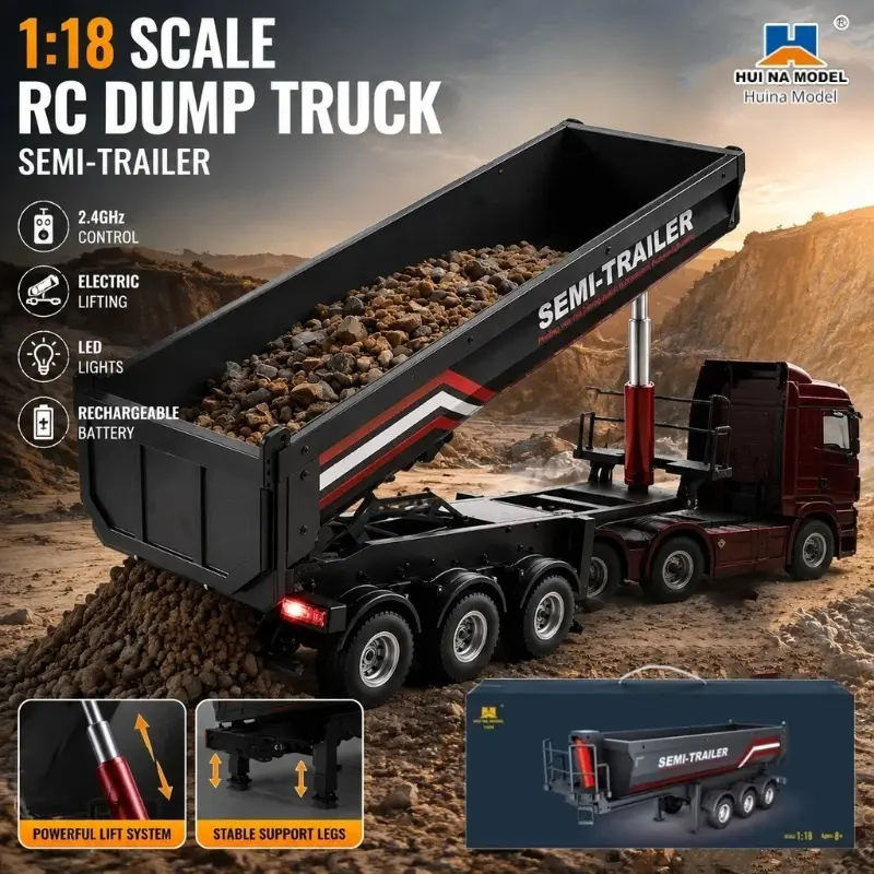 Huina 1/18 1509 Rc Semi Dump T - Hobby Rc Van ulasan dan harga